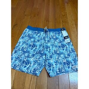 O'Neill Cruzer 19 Board Shorts Swim Trunks Blue White Print Men's Size 34 NWT
